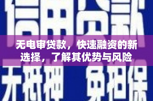 九如无电审贷款，快速融资的新选择，了解其优势与风险