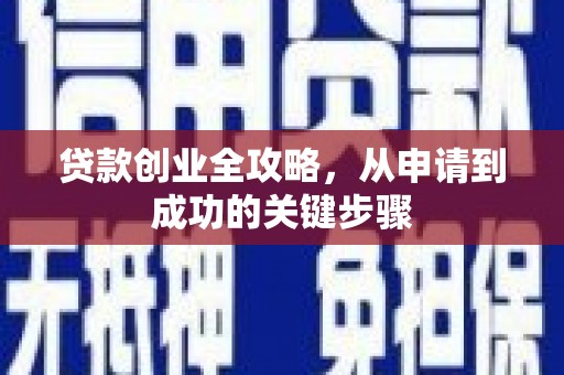 九如贷款创业全攻略，从申请到成功的关键步骤