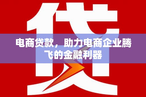 九如电商贷款，助力电商企业腾飞的金融利器