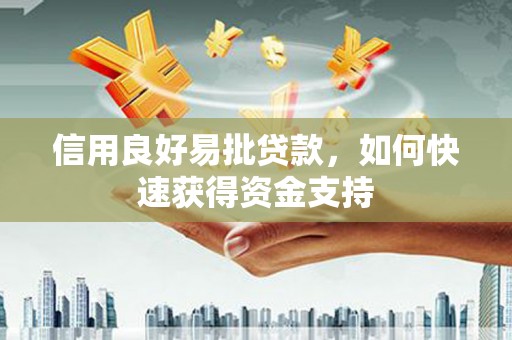 九如信用良好易批贷款，如何快速获得资金支持
