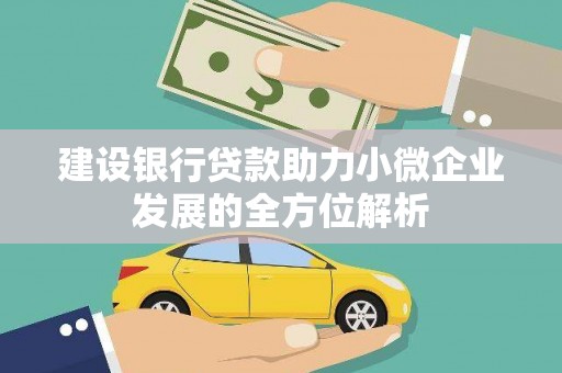 九如建设银行贷款助力小微企业发展的全方位解析