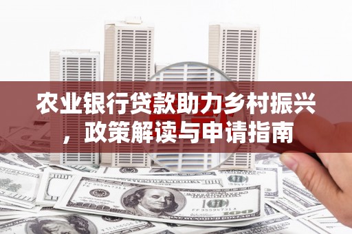 九如农业银行贷款助力乡村振兴，政策解读与申请指南